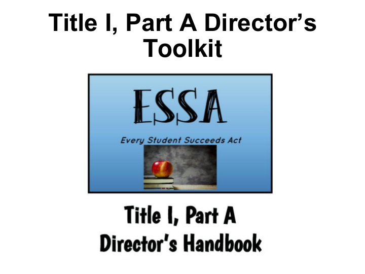 title i part a director s