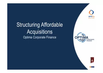 Structuring Affordable  Acquisitions  Optima Corporate Finance  Our Services  Acquisitions  Have