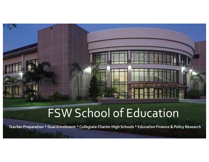 fsw school of education