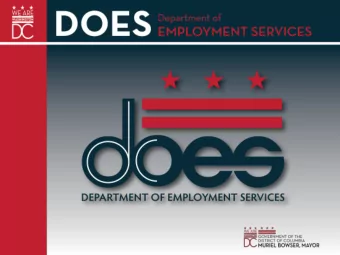 Department of Employment Services Washington, DC  s lead workforce development and labor agency