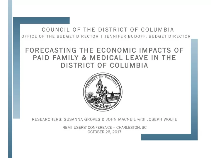 forecastin ting t the e economic mic i impacts ts o of