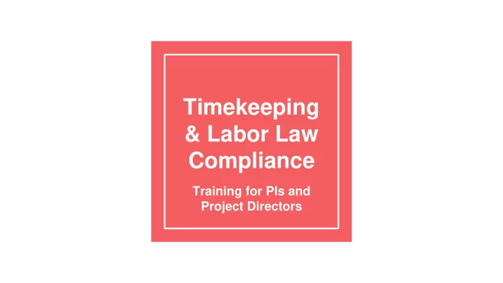 timekeeping labor law compliance