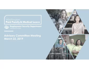 Advisory Committee Meeting  March 22, 2019  1 P RESENTATION O VERVIEW  Introductions  Introductions