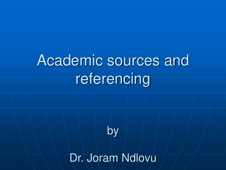 academic sources and referencing