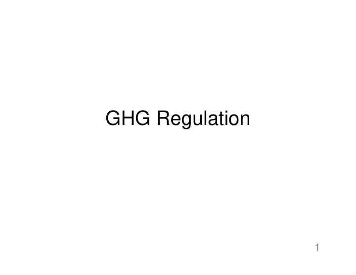 ghg regulation