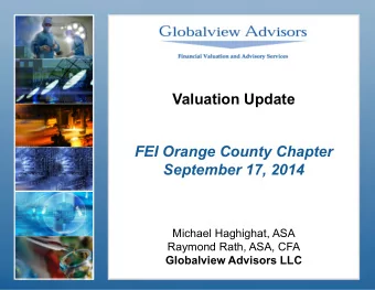 Contact Information  Valuation Update  FEI Orange County Chapter  September 17, 2014  Michael