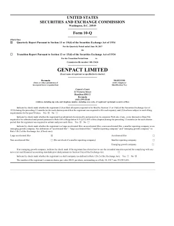 GENPACT LIMITED  (Exact name of registrant as specified in its charter)  Bermuda  98-0533350