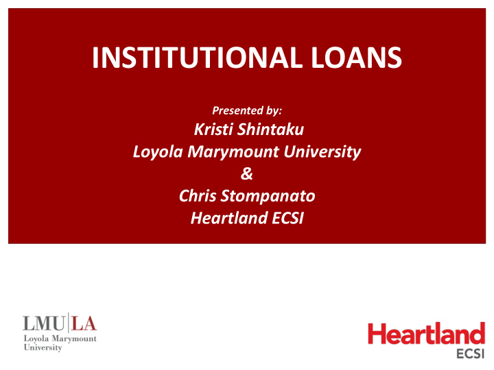 institutional loans