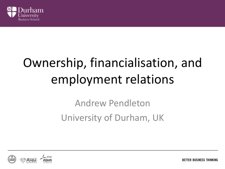 ownership financialisation and