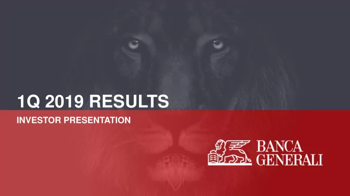 1q 2019 results