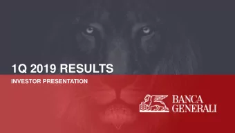1Q 2019 RESULTS  INVESTOR PRESENTATION  AGENDA  Preliminary remarks  1Q 2019 results  Net Inflows,