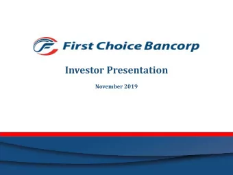 Investor Presentation  November 2019  Disclosures  Where to Find Additional Information  FORWARD