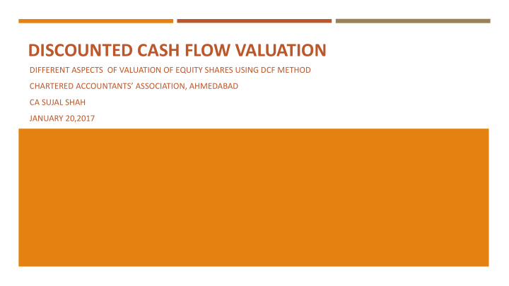 discounted cash flow valuation