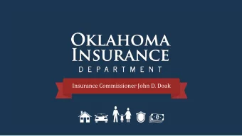 Insurance Commissioner John D. Doak  Building Resilient Homes  A Better Way Forward May 19, 2013