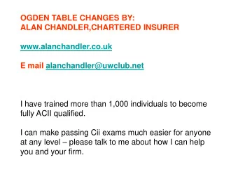 www.alanchandler.co.uk  E mail alanchandler@uwclub.net  I have trained more than 1,000 individuals