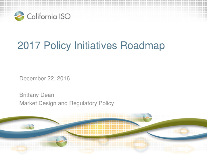 2017 policy initiatives roadmap