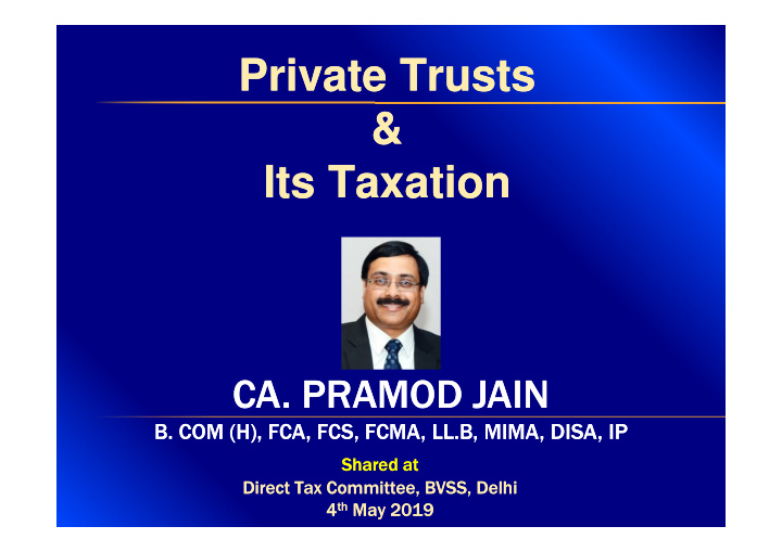 private trusts private trusts its taxation its taxation