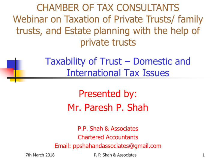 chamber of tax consultants