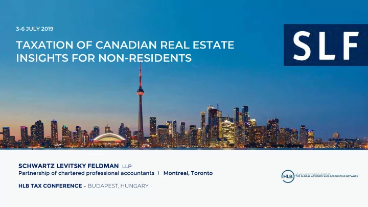 taxation of canadian real estate insights for non