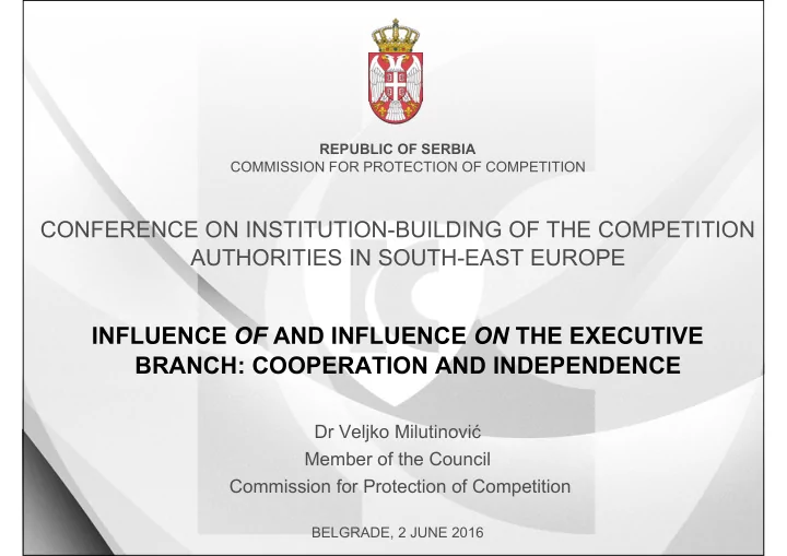 influence of and influence on the executive branch
