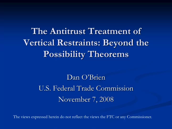 the antitrust treatment of