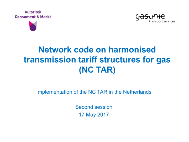 transmission tariff structures for gas