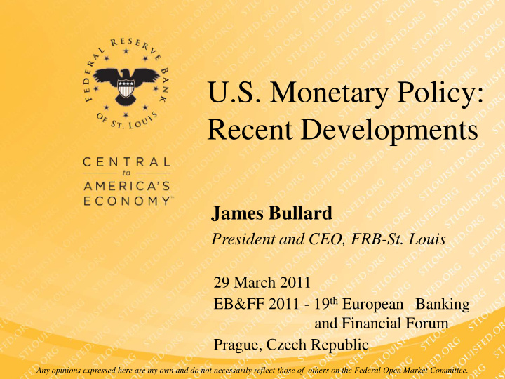 u s monetary policy recent developments