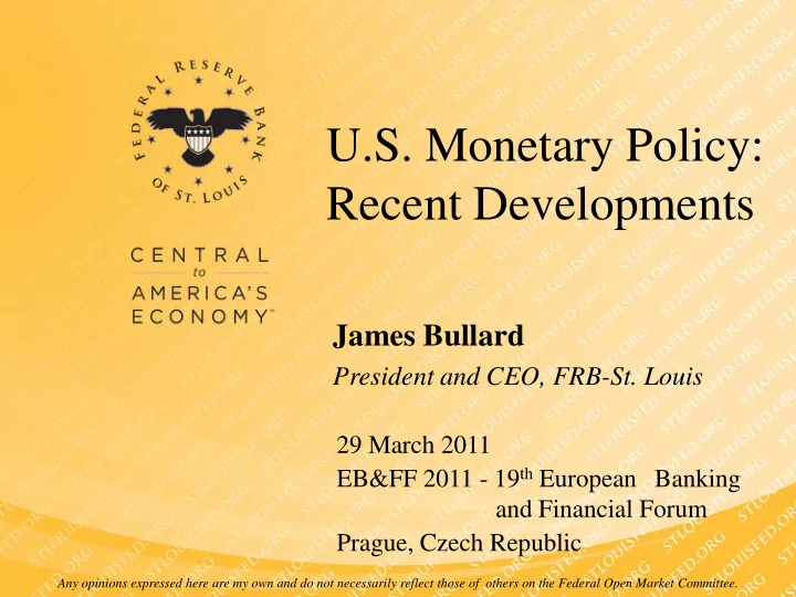 u s monetary policy recent developments