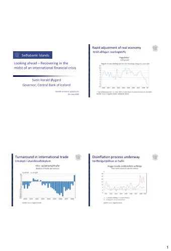 Looking ahead  Recovering in the  midst of an international financial crisis  Svein Harald