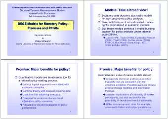 Models: Take a broad view!  Structural Dynamic Macroeconomic Models  in Asia-Pacific Economies