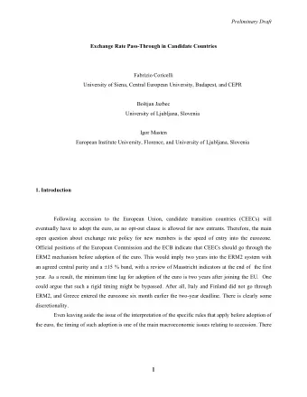 1  1  Preliminary Draft  has been a lively debate on the path towards the euro, focusing on : (i)