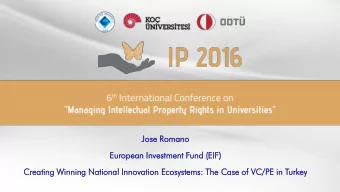 Europ  ropean  ean Investm  stment  ent Fund  d (EIF)  F)  Creat  ating  ng Winning  ng Nationa