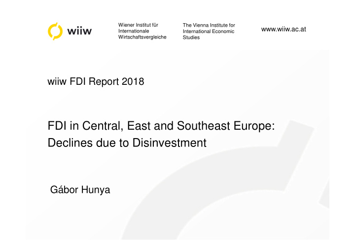 fdi in central east and southeast europe declines due to