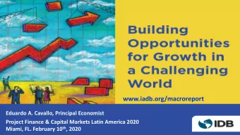 www.iadb.org/macroreport  Eduardo A. Cavallo, Principal Economist  Project Finance &amp; Capital