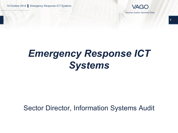 emergency response ict systems