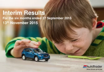 Interim Results  For the six months ended 27 September 2015 13 th November 2015  Disclaimer  2