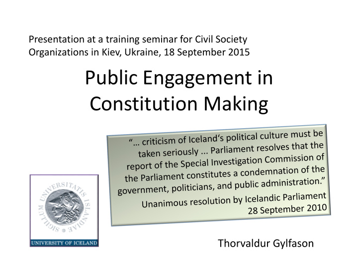 public engagement in constitution making