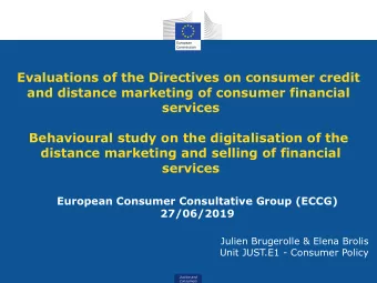 services  Behavioural study on the digitalisation of the  distance marketing and selling of