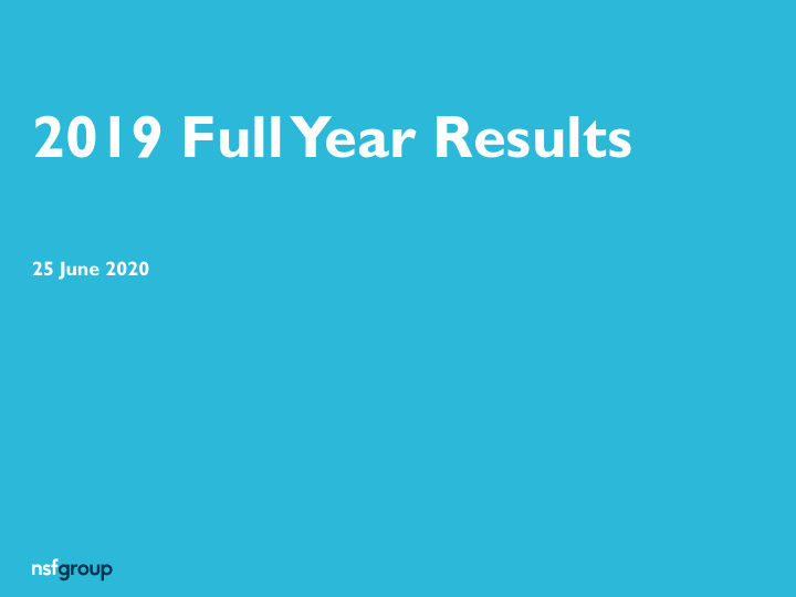 2019 full year results