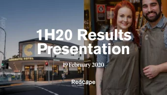 1H20 Results  Presentation  19 February 2020  Contents  For personal use only  Key Stakeholders  3