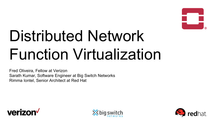 distributed network function virtualization