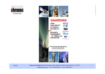 GAARDIAN  GNSS  AVAILABILITY  ACCURACY  RELIABILITY  anD  INTEGRITY  ASSESSMENT  for TIMING and