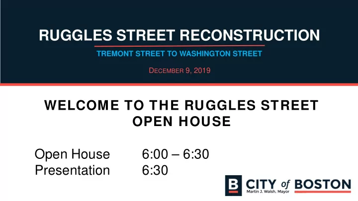 ruggles street reconstruction