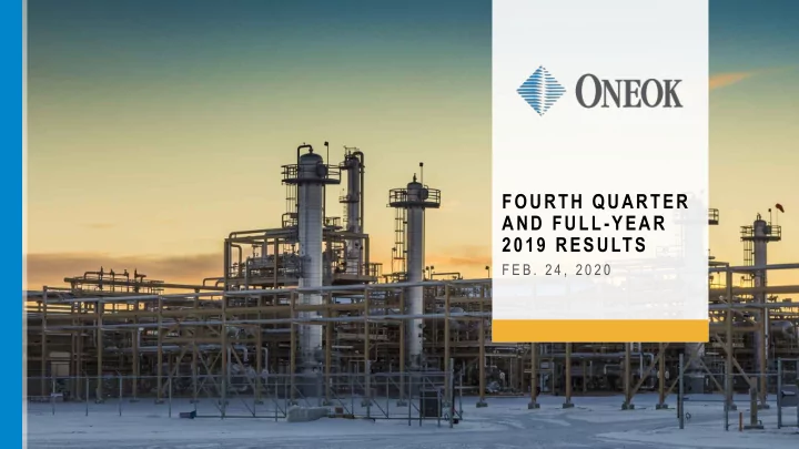 fourth quarter and full year 2019 results
