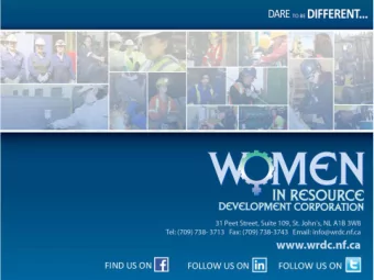 WRDC  Helping Industry Achieve Its  Diversity Goals  WRDC: Who We Are  Provincial non-profit