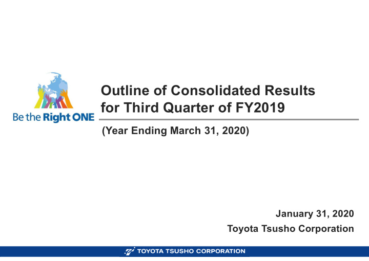 outline of consolidated results for third quarter of