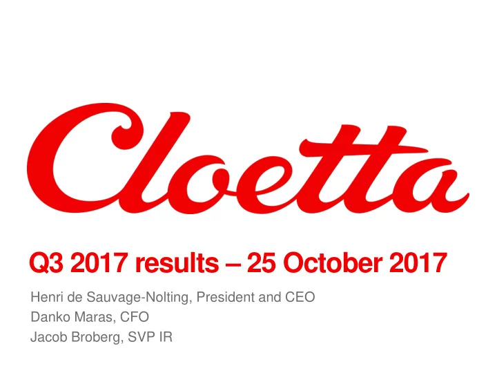 q3 2017 results 25 october 2017