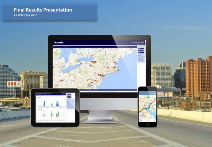 final results presentation