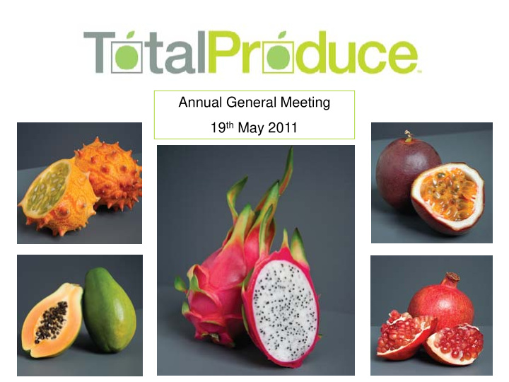 annual general meeting 19 th may 2011 agenda company