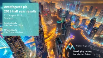 2019 half year results 22 nd August 2019  Santiago  Ivn Arriagada  Chief Executive Officer
